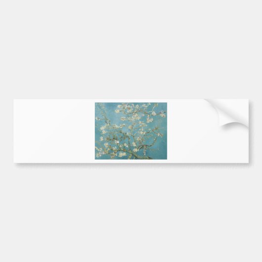 ゴッホの花と枝、梅の花、自然 バンパーステッカー (正面)