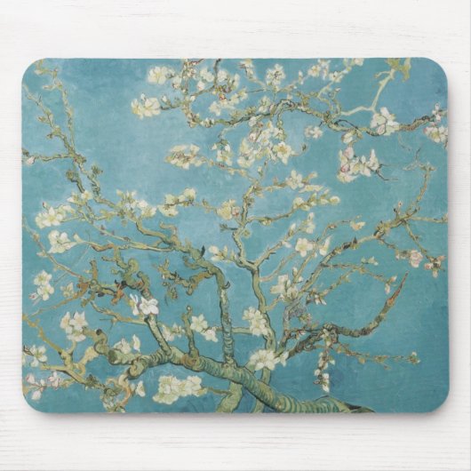 ゴッホの花と枝、梅の花、自然 マウスパッド (正面)