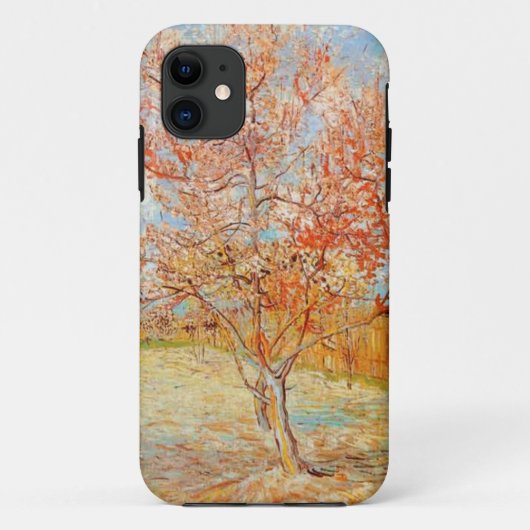 ゴッホの花のiPhoneの場合のピンクのモモ木 Case-Mate iPhoneケース (裏面)