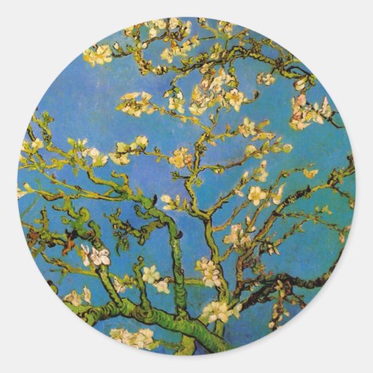ゴッホの花咲くアーモンドの木 ラウンドシール (正面)