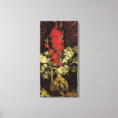 ゴッホの花瓶とグラジオラス、コチョウラン キャンバスプリント (正面)