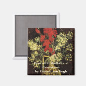 ゴッホの花瓶とグラジオラス、コチョウラン マグネット (正面/裏面)