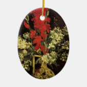 ゴッホの花瓶とグラジオラス、コニカル　, ビンセント・ファン・ゴッホ セラミックオーナメント (正面)