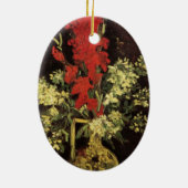 ゴッホの花瓶とグラジオラス、コニカル　, ビンセント・ファン・ゴッホ セラミックオーナメント (裏面)