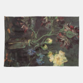 ゴッホの花瓶とワスレナグサと芍薬 キッチンタオル (横)