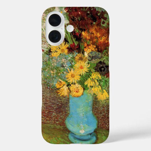 ゴッホの花瓶に生けたマーガレットとアネモネ Case-Mate iPhoneケース (裏面)