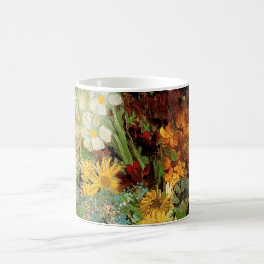 ゴッホの花瓶のデイジーとアネモネ コーヒーマグカップ (中央)