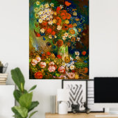 ゴッホの花瓶 コンフラワーとポピー ポスター (ホームオフィス)
