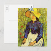 ゴッホの若い麦わら帽子の少女 ポストカード (正面/裏面)