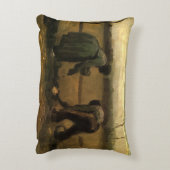 ゴッホの農婦のジャガイモ植え アクセントクッション (裏面(縦))