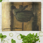 ゴッホの農婦のジャガイモ植え キッチンタオル (折り畳み)