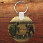 ゴッホの農婦のジャガイモ植え キーホルダー (正面)