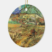 ゴッホの農民がいる囲まれた麦畑 セラミックオーナメント (左)