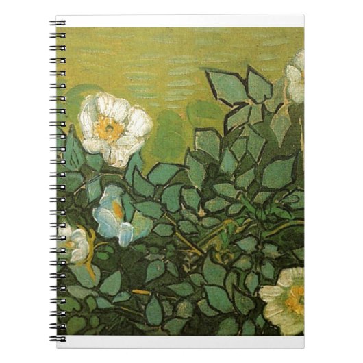 ゴッホの野生のバラの花の花のつる植物のヴィンテージの芸術 ノートブック (正面)