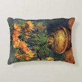 ゴッホの銅の花瓶のユリ アクセントクッション (正面)