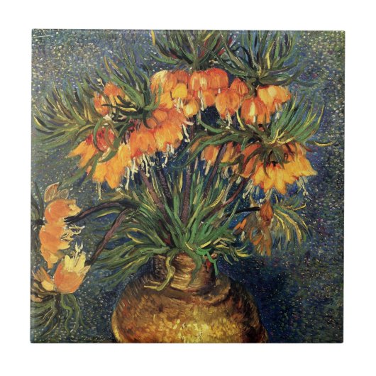 ゴッホの銅の花瓶のユリ by ヴィンセント・ヴァン・ゴッホ タイル (正面)