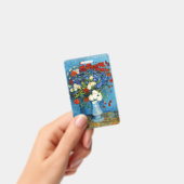 ゴッホの青い花瓶に入ったコーンフラワーとポピー バッジ (手持ち)
