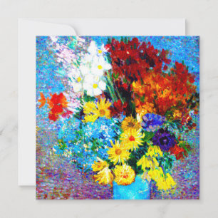 ゴッホの青い花瓶の花 招待状