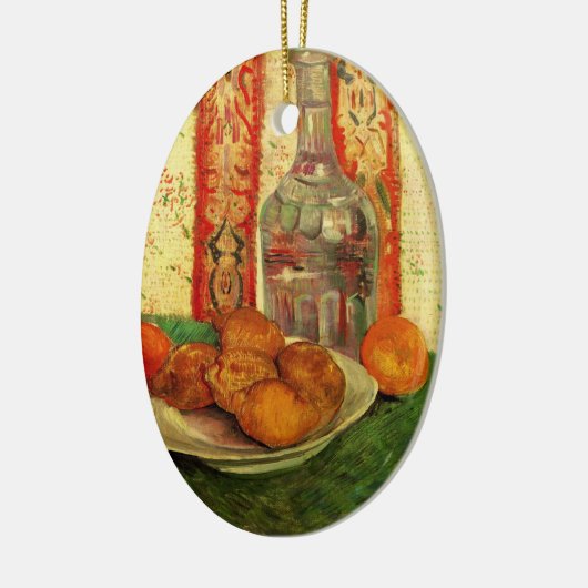 ゴッホの静物デキャンタとレモン セラミックオーナメント (左)