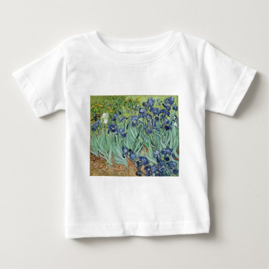 ゴッホの静物画: アイリスが付いているつぼ ベビーTシャツ (正面)