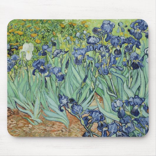ゴッホの静物画: アイリスが付いているつぼ マウスパッド (正面)