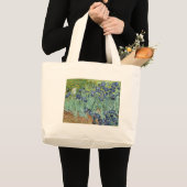 ゴッホの静物画: アイリスが付いているつぼ ラージトートバッグ (正面(商品))