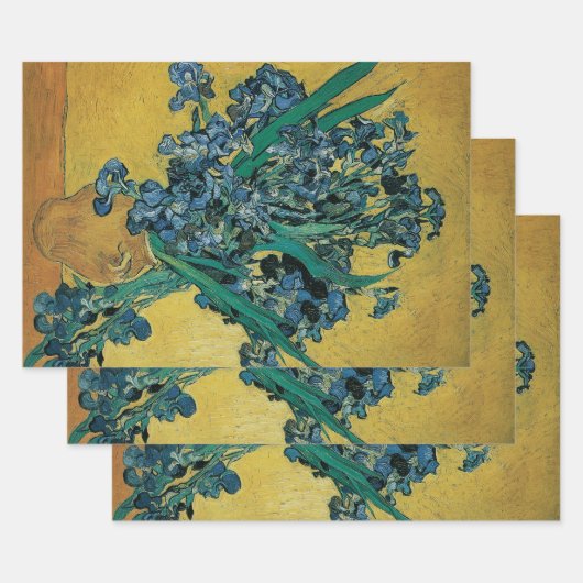 ゴッホの静物画「アイリス」 ラッピングペーパーシート (セット)