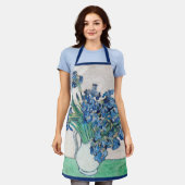 ゴッホの静物画:アヤメの花束 エプロン (着用した状態)