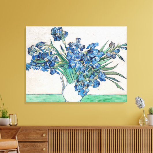 ゴッホの静物画:アヤメの花瓶 キャンバスプリント (インサイチュ (リビング))