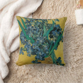 ゴッホの静物画：アヤメの花瓶 クッション (ブランケット)