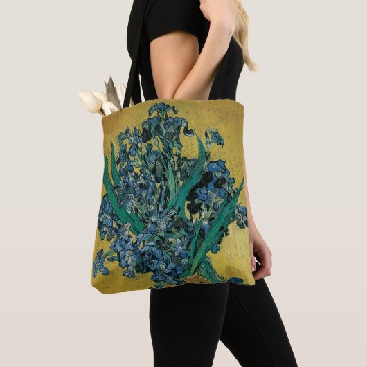 ゴッホの静物画:アヤメの花瓶 トートバッグ (クローズアップ)
