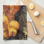 ゴッホの静物画「カイネの梨」 キッチンタオル (四つ折り)
