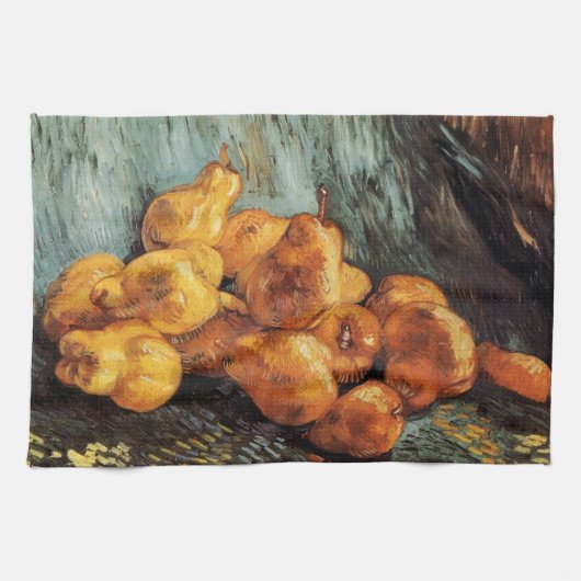 ゴッホの静物画「カイネの梨」 キッチンタオル (横)