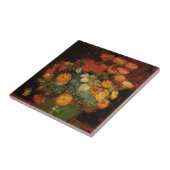 ゴッホの静物画「ジニアの花瓶」 タイル (側面)