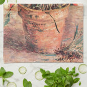 ゴッホの静物画:チャイブの植木鉢 キッチンタオル (折り畳み)