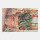 ゴッホの静物画:チャイブの植木鉢 キッチンタオル (横)