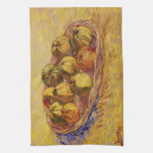 ゴッホの静物画、リンゴのかご キッチンタオル (縦)