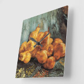 ゴッホの静物画「洋梨の静物」 スクエア壁時計 (傾斜)