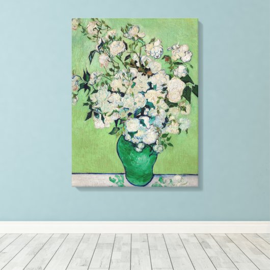 ゴッホの静物画「花瓶のバラ」 キャンバスプリント (インサイチュ (ウッドフロア))