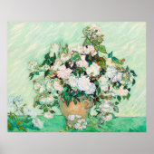 ゴッホの静物画「花瓶のバラ」 ポスター (正面)