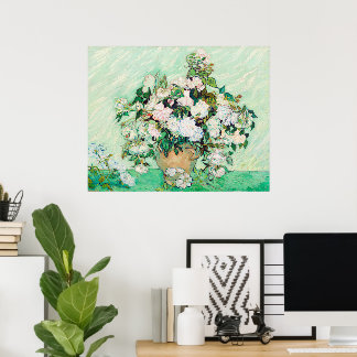 ゴッホの静物画「花瓶のバラ」 ポスター