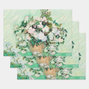 ゴッホの静物画「花瓶のバラ」 ラッピングペーパーシート