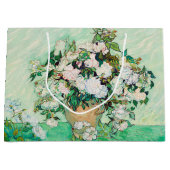 ゴッホの静物画「花瓶のバラ」 ラージペーパーバッグ (正面)