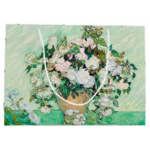 ゴッホの静物画「花瓶のバラ」 ラージペーパーバッグ (裏面)