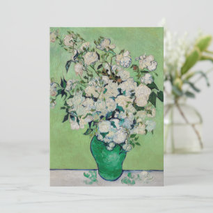 ゴッホの静物画「花瓶のバラ」 招待状