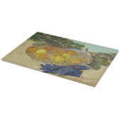 ゴッホの静物画「青い手袋のあるオレンジとレモン」 カッティングボード (角)