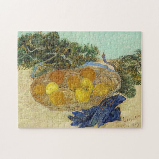 ゴッホの静物画「青い手袋のあるオレンジとレモン」 ジグソーパズル (横)