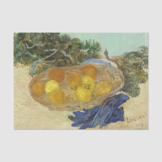 ゴッホの静物画「青い手袋のあるオレンジとレモン」 薄葉紙 (正面)