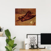ゴッホの静物画「魚の干物とニンニク」 ポスター (ホームオフィス)
