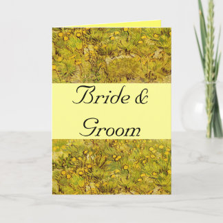 ゴッホの黄色い花のお洒落な結婚式は個人化なります カード